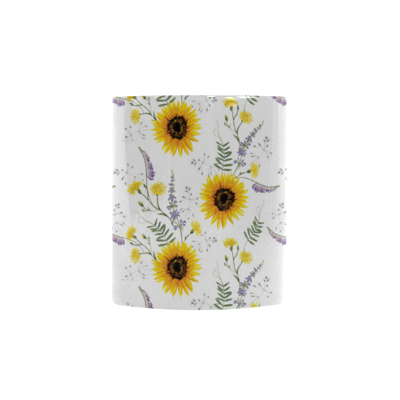 beautiful sunflowers pattern Morphing Mug Heat Changing Mug