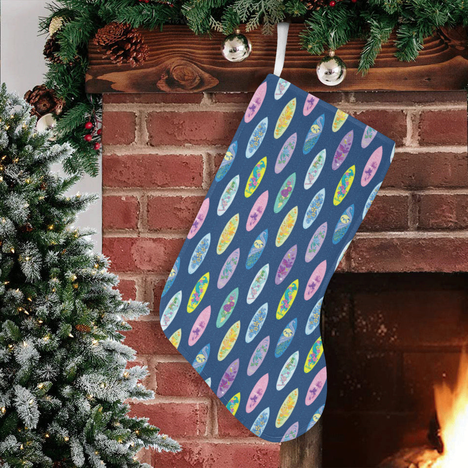Surfboard Pattern Print Design 03 Christmas Stocking
