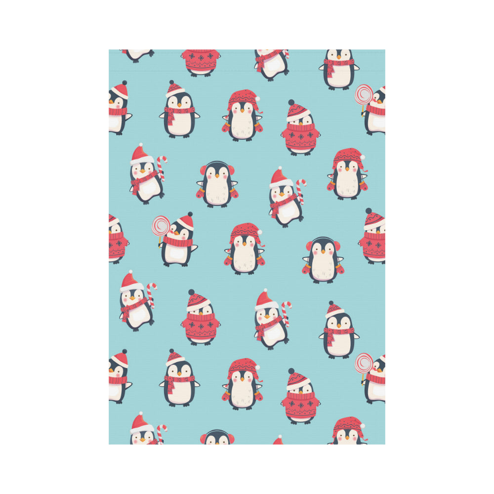 Cute penguin christmas design pattern House Flag Garden Flag