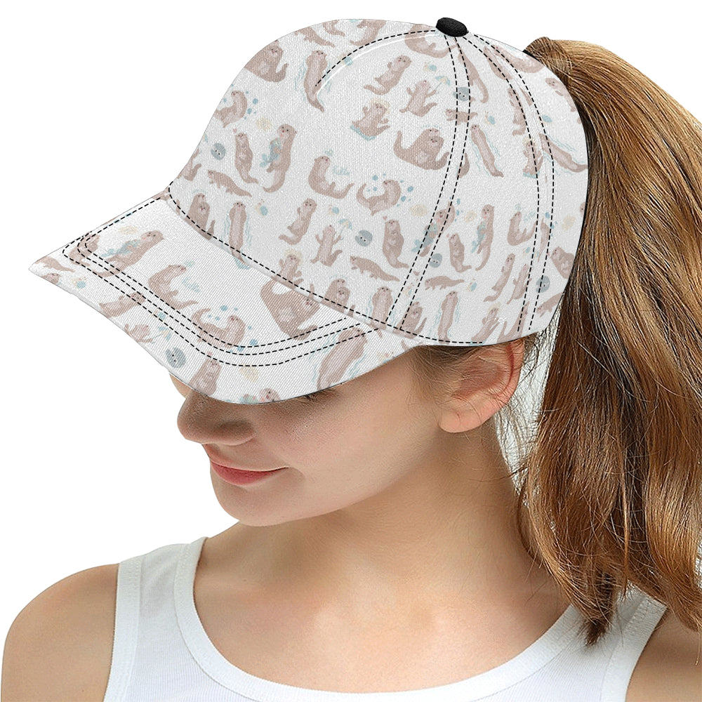 Cute sea otters pattern All Over Print Snapback Cap