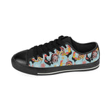 Rooster chicken cock snowfalke Men's Low Top Canvas Shoes Black