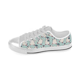 Cute Penguin pattern Men's Low Top Shoes White