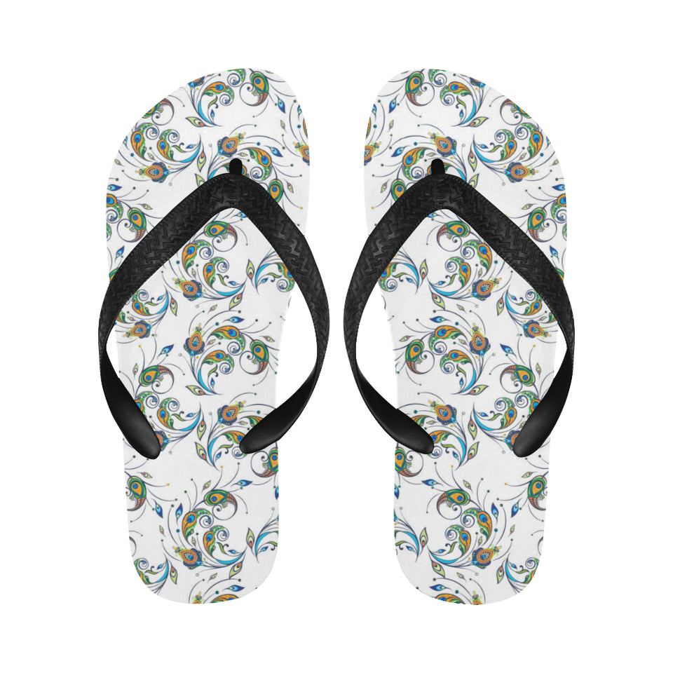 Peacock feather pattern Unisex Flip Flops