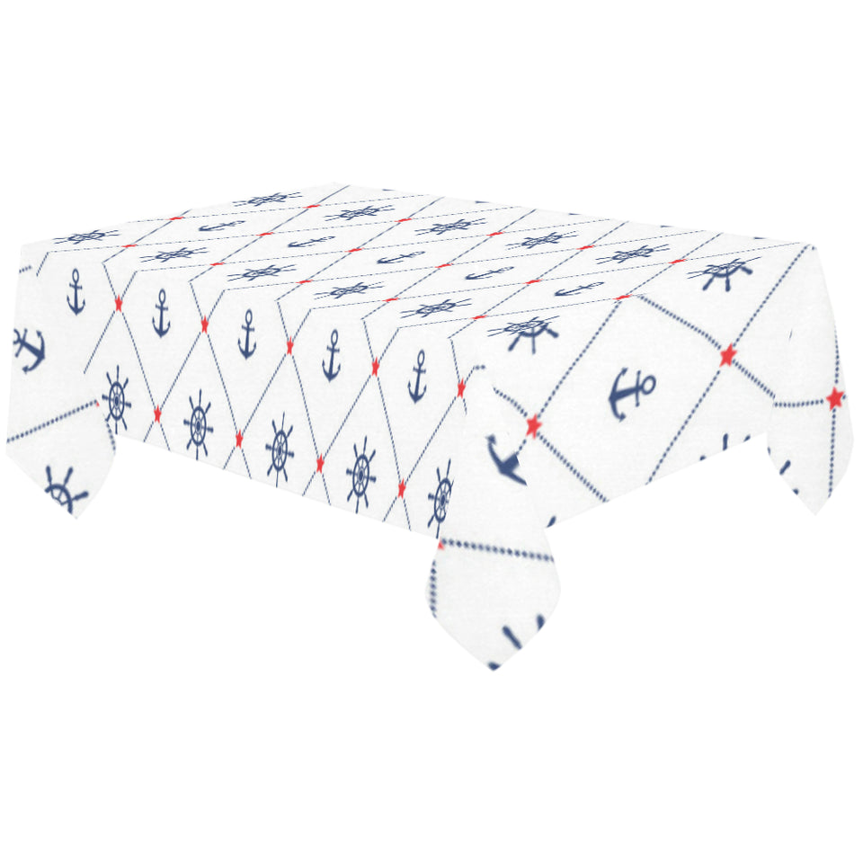 Anchor rudder nautical design pattern Tablecloth