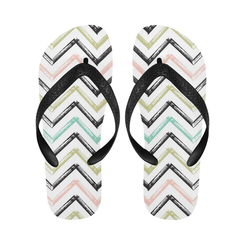 zigzag  chevron paint pattern Unisex Flip Flops