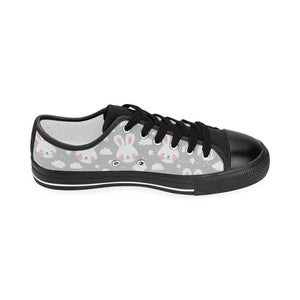 Rabbit cloud Pattern Kids' Boys' Girls' Low Top Canvas Shoes Black