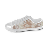 Beautiful hexagon japanese  pattern Men's Low Top Canvas Shoes White