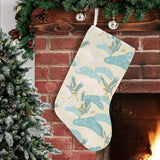 Bonsai bamboo stork japanese pattern cream theme Christmas Stocking