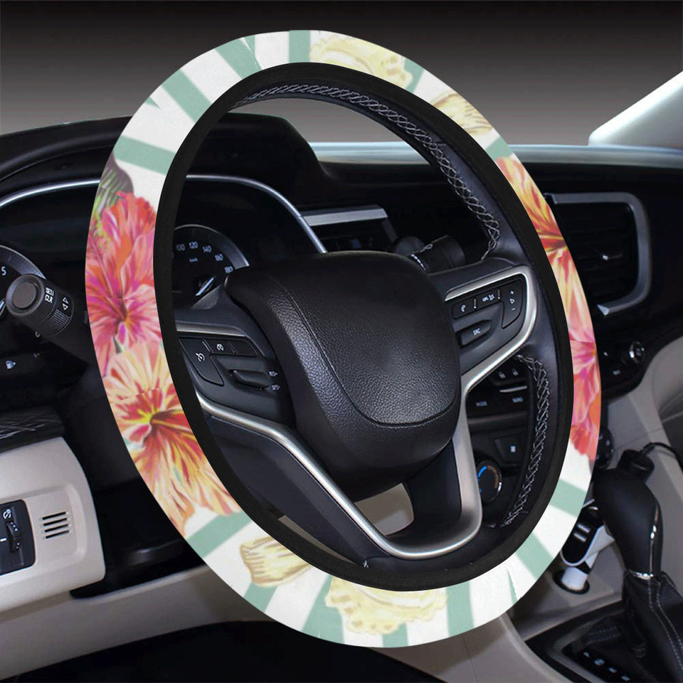 Colorful orchid flower pattern Car Steering Wheel Cover