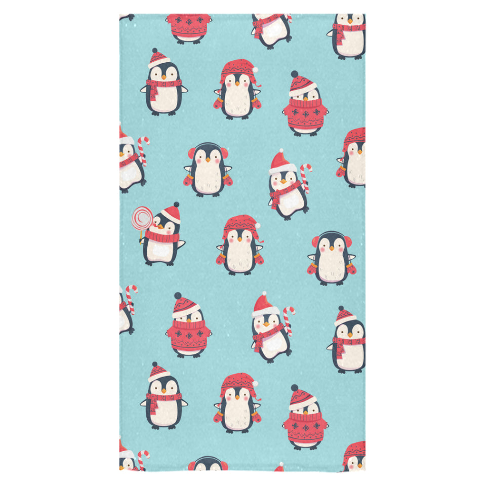 Cute penguin christmas design pattern Bath Towel