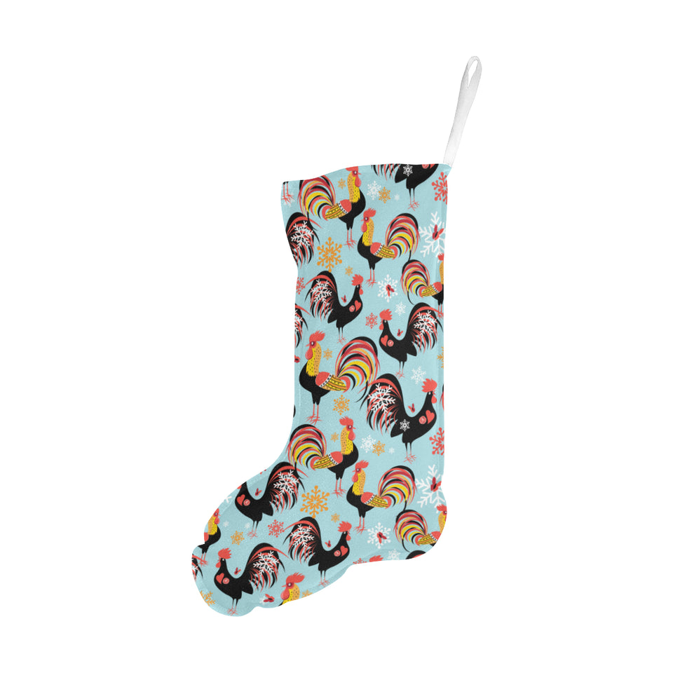Rooster chicken cock snowfalke Christmas Stocking