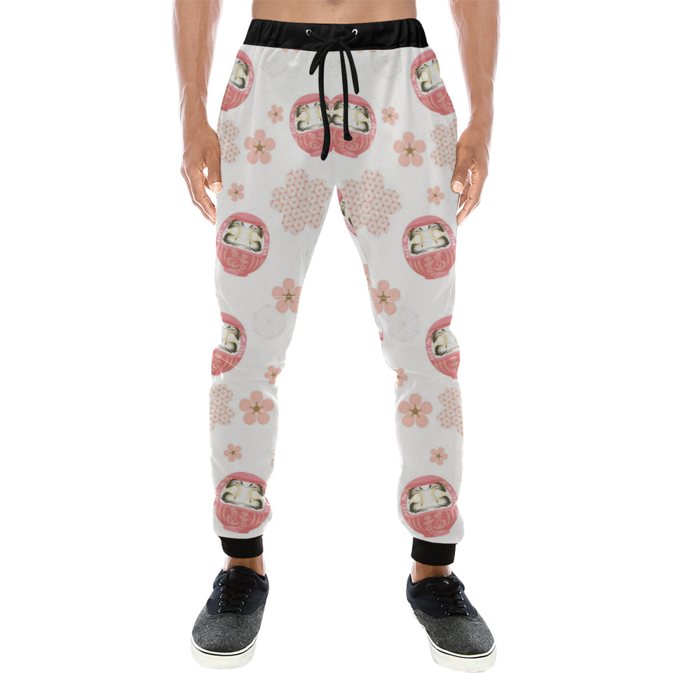 Daruma japanese wooden doll cherry blossom flower Unisex Casual Sweatpants