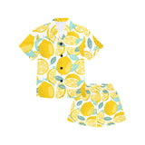 lemon design pattern Kids' Boys' Girls' V-Neck Short Pajama Set