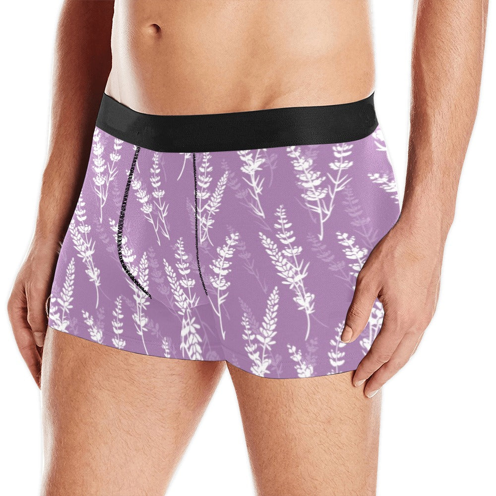Lavender flowers purple pattern Men's All Over Print Boxer Briefs Men's Underwear
