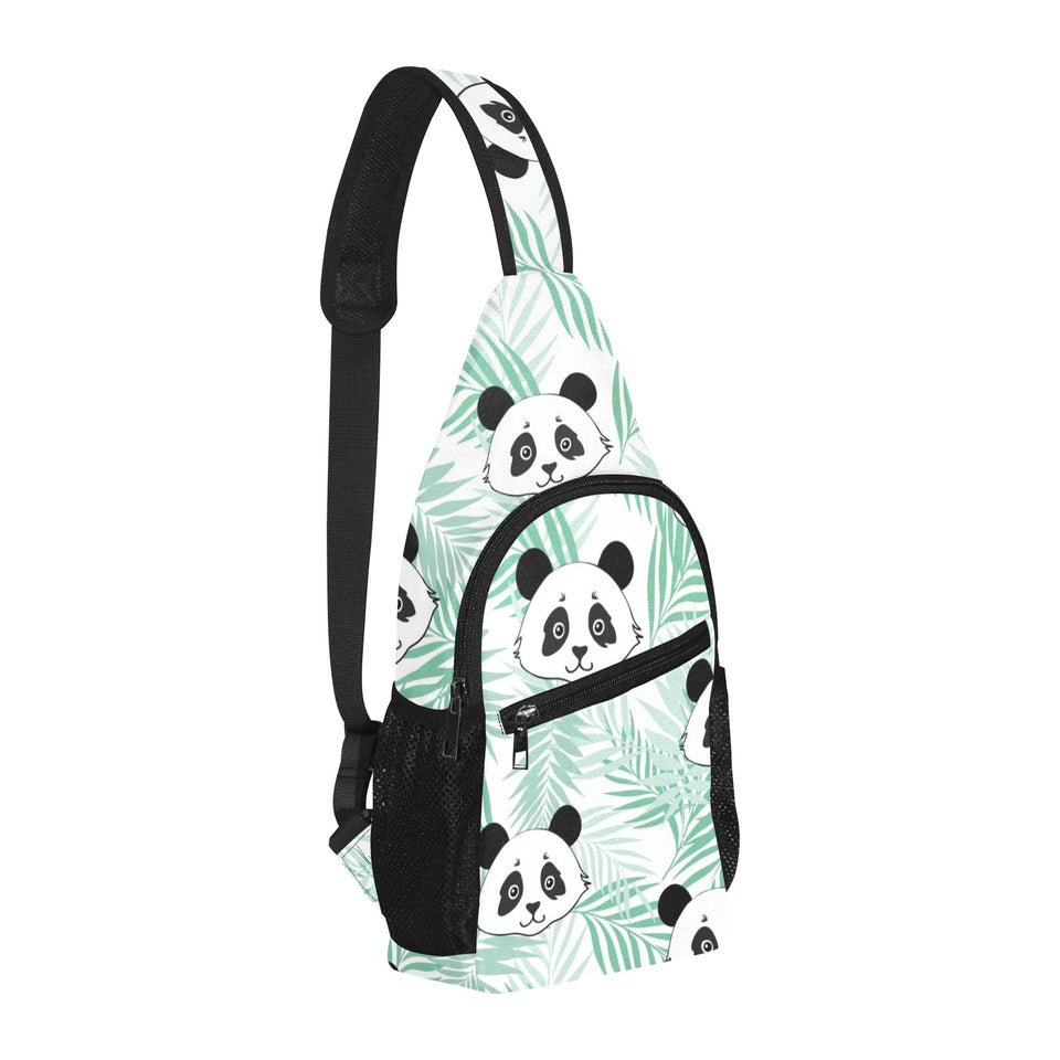 Panda pattern tropical leaves background All Over Print Chest Bag