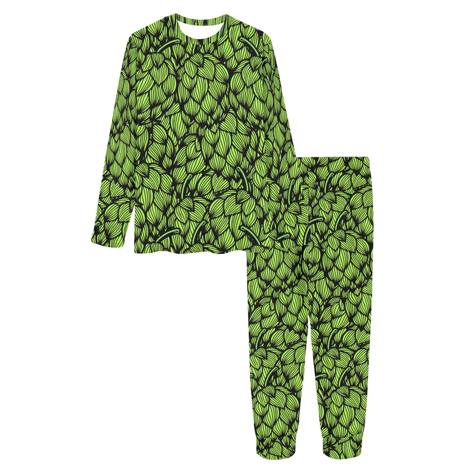 Green hop pattern Women's All Over Print Pajama Set