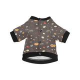Coffee bean leave pattern All Over Print Pet Dog Round Neck Fuzzy Shirt