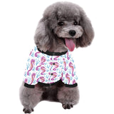 Purple seahorse blue coral pattern All Over Print Pet Dog Round Neck Fuzzy Shirt