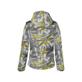Hand drawn dragonfly pattern Women's Padded Hooded Jacket