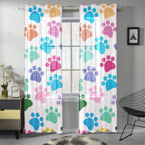 Dog Paws Pattern Print Design 01 Gauze Curtain