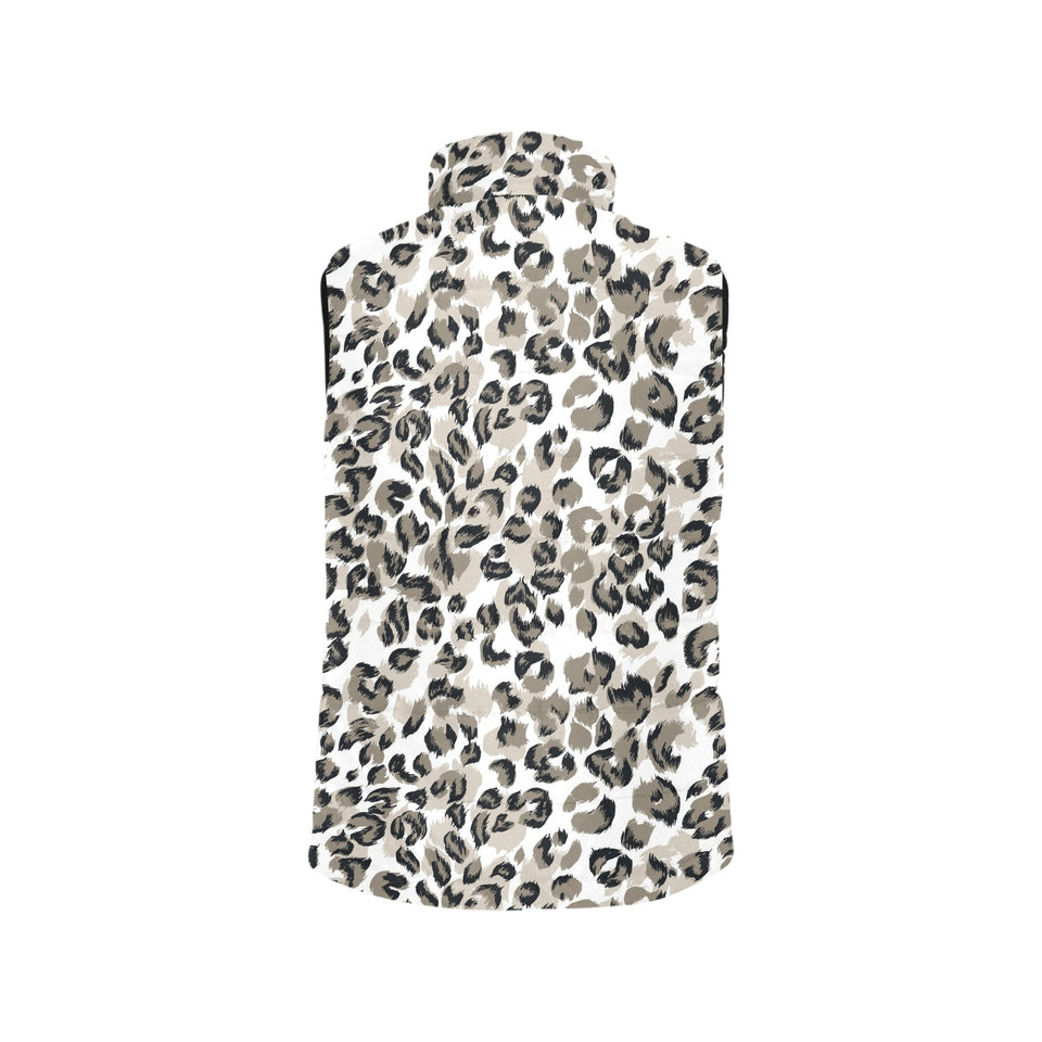 Leopard skin print pattern Women's Padded Vest