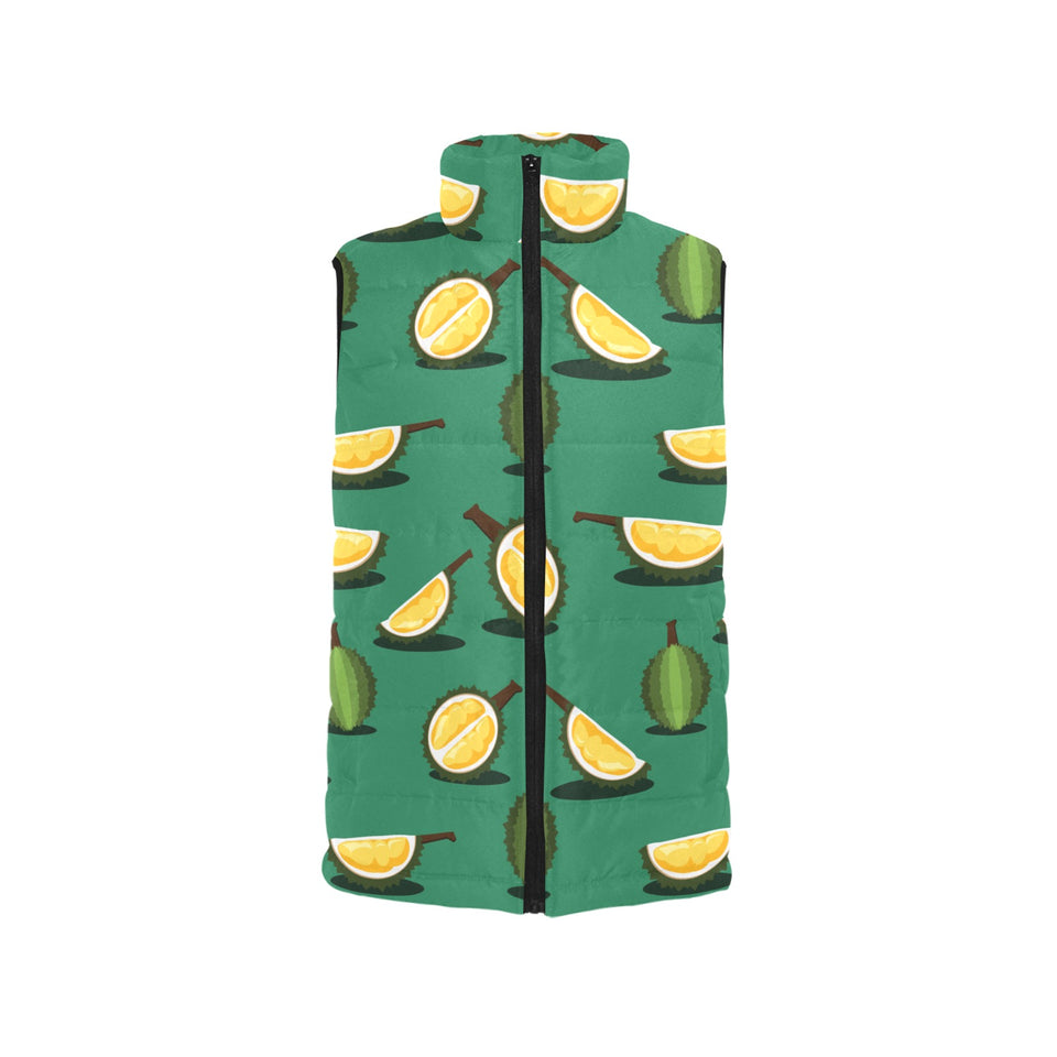 Durian pattern green background Women's Padded Vest