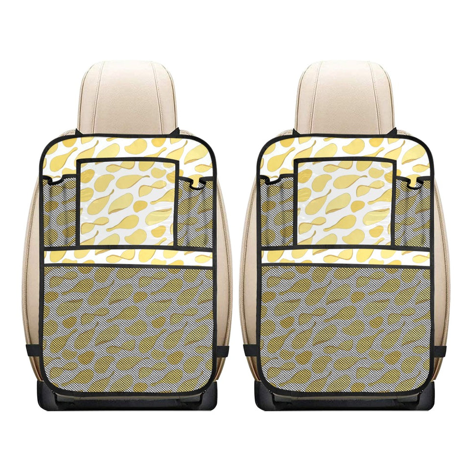 Potato Chips Pattern Print Design 02 Car Seat Back Organizer