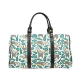 Cute sloths tropical palm leaves white background Travel Bag