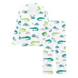 watercolor crocodile pattern Women's Long Pajama Set