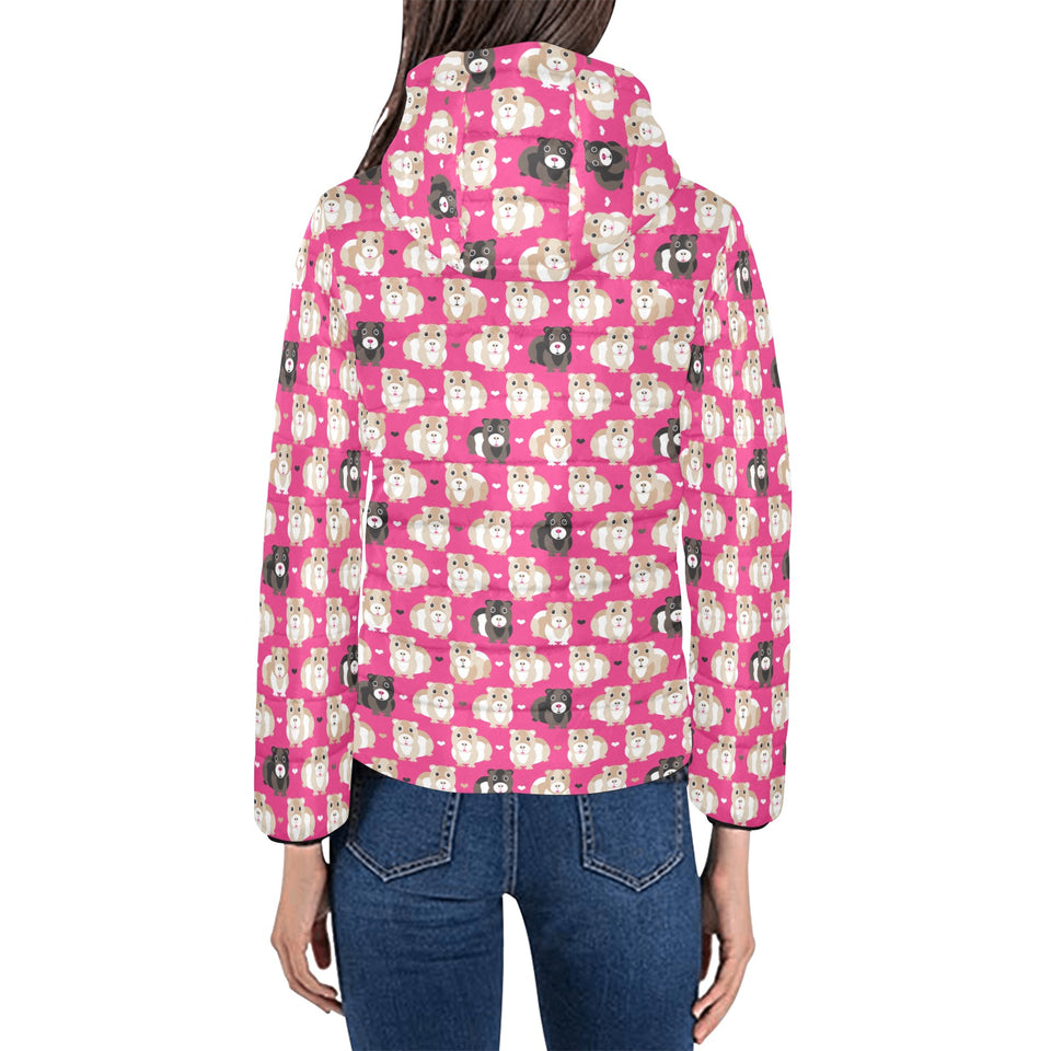 Guinea Pig Pattern Print Design 01 Women's Padded Hooded Jacket
