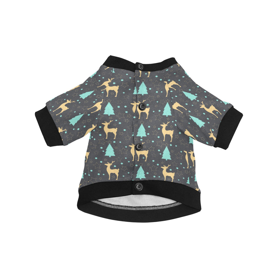 Deers star tree pattern All Over Print Pet Dog Round Neck Fuzzy Shirt