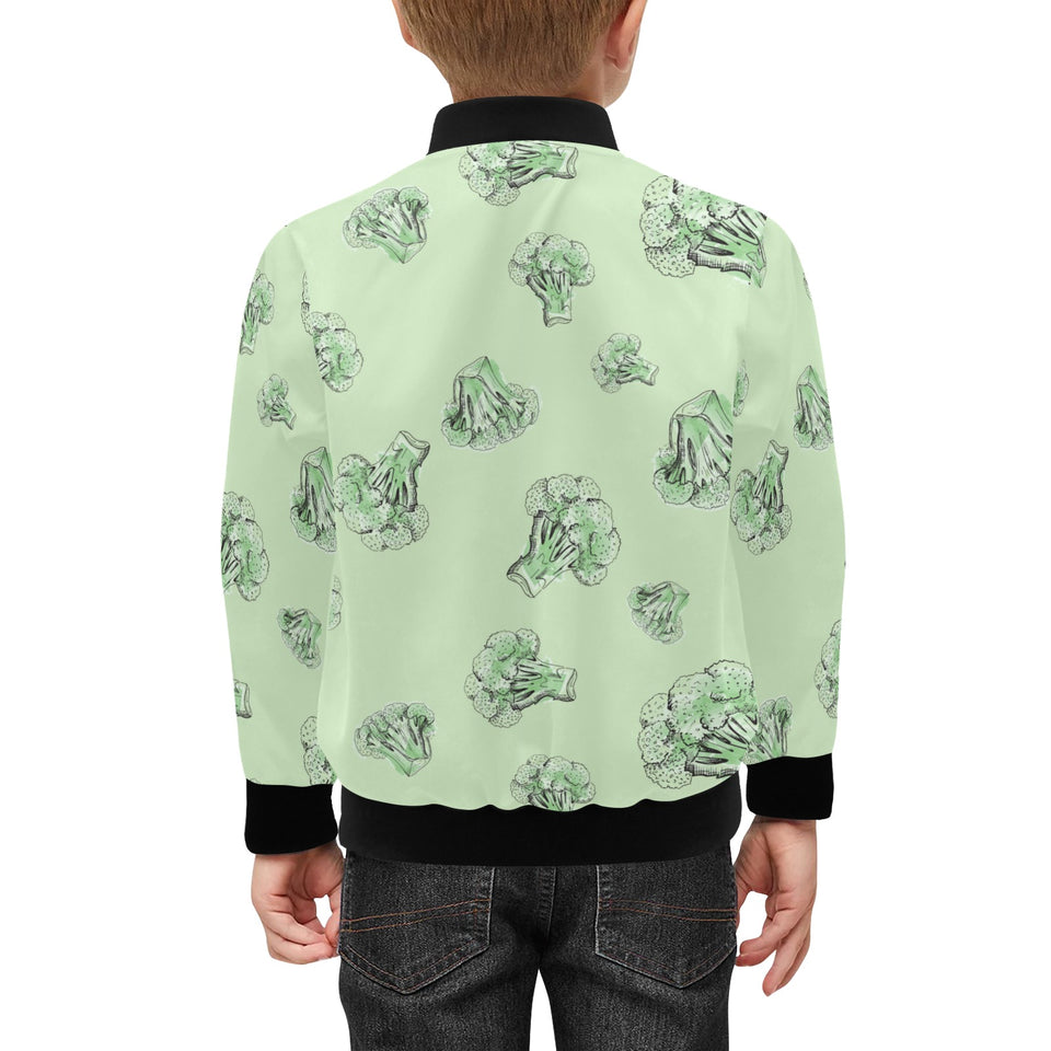 broccoli sketch pattern Kids' Boys' Girls' Bomber Jacket