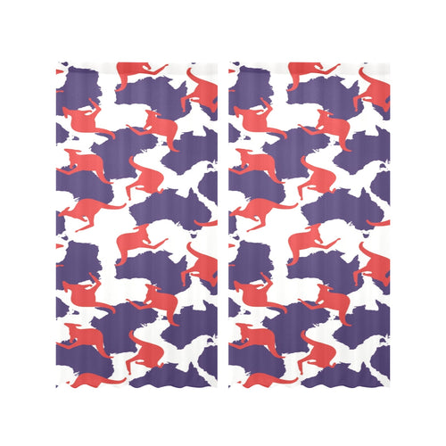 Kangaroo Australian pattern Gauze Curtain