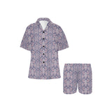 Indian Batik Style pattern Women's V-Neck Short Pajama Set
