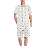 Dog Paws Pattern Print Design 03 Men's V-Neck Short Pajama Set