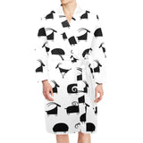 Goat ram pattern Men's Long Sleeve Belted Night Robe
