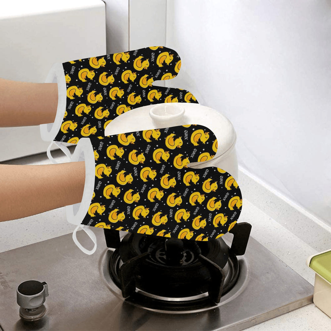 Duck Pattern Print Design 05 Heat Resistant Oven Mitts
