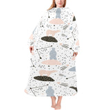 Polar bears star poka dot pattern Blanket Robe with Sleeves