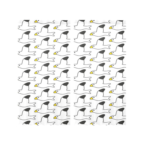 Seagull Pattern Print Design 05 Gauze Curtain