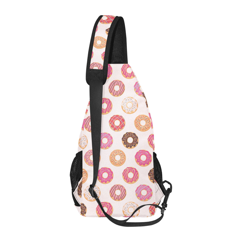 Colorful donut pattern All Over Print Chest Bag