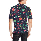 colorful space pattern planet star Men's All Over Print Polo Shirt