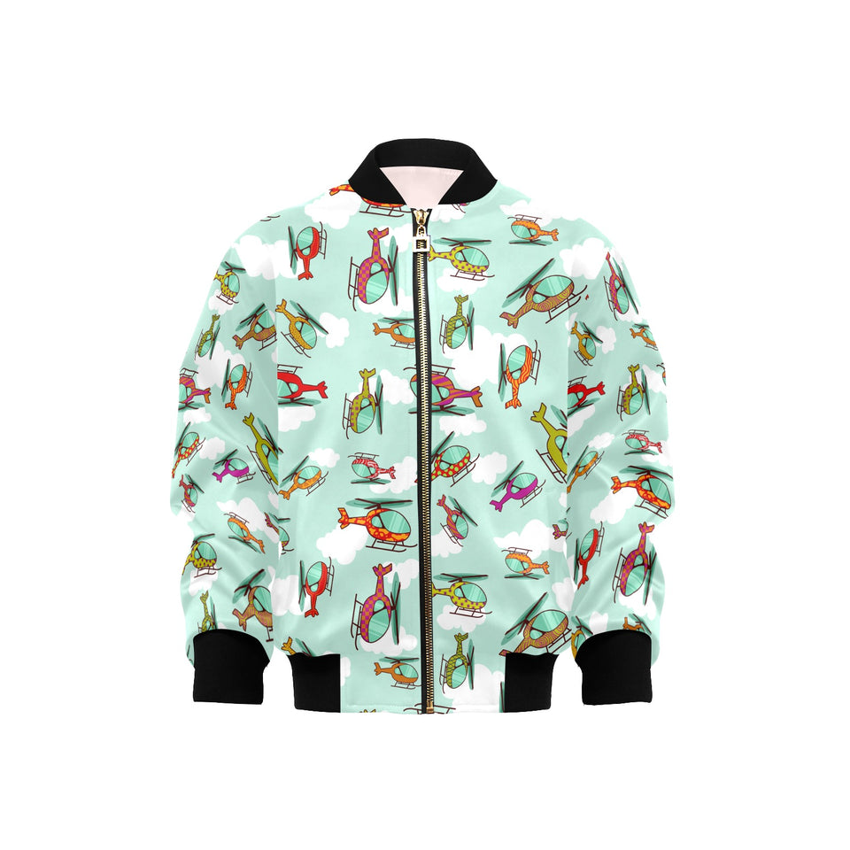 Helicopter design pattern Kids' Boys' Girls' Bomber Jacket