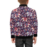 Elephant indian style ornament pattern Kids' Boys' Girls' Bomber Jacket