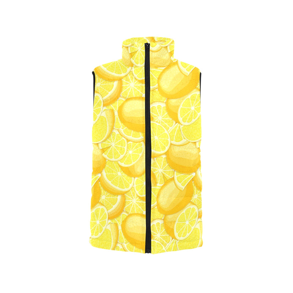 lemon pattern Women's Padded Vest