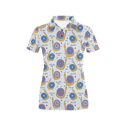 Snail Pattern Print Design 05 Women's All Over Print Polo Shirt