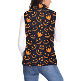 Halloween pattern Pumpkin background Women's Padded Vest