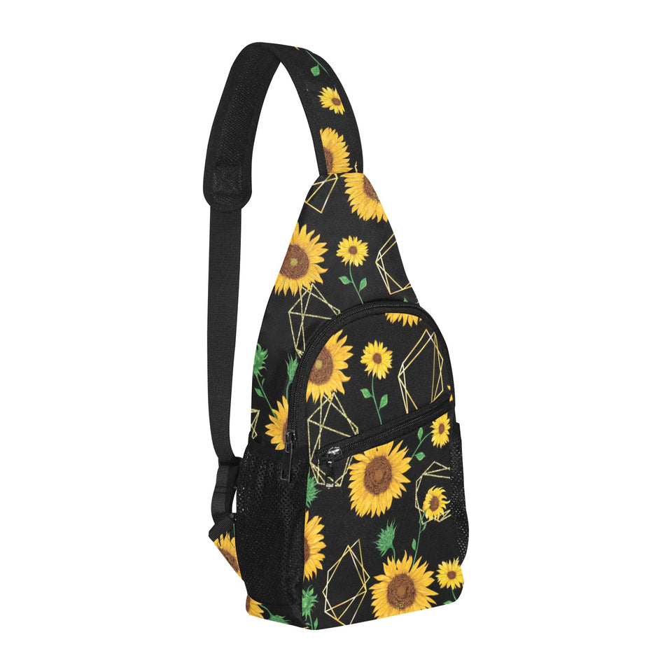 sunflower golden polygonal shapes All Over Print Chest Bag