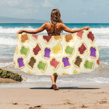 Bread Toast Pattern Print Design 02 Beach Towel