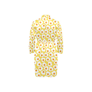 Fried Eggs Pattern Print Design 05 Men's Long Sleeve Belted Night Robe