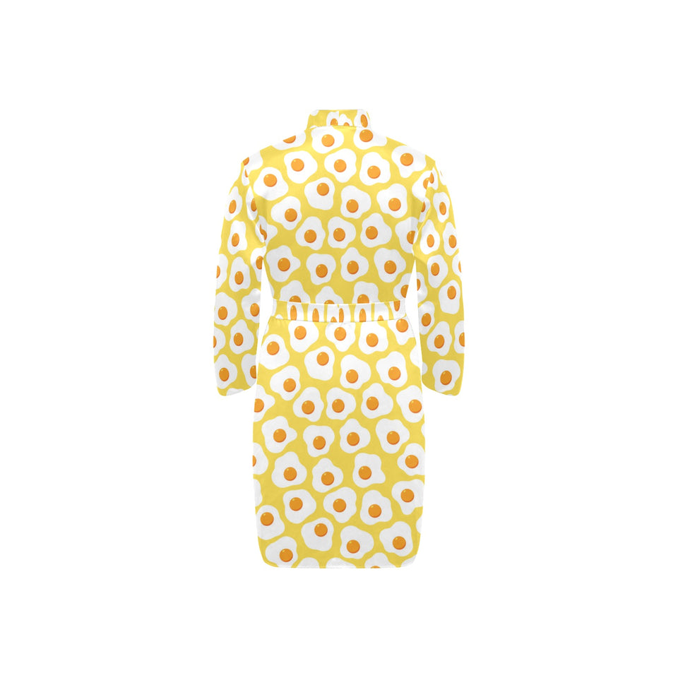 Fried Eggs Pattern Print Design 05 Men's Long Sleeve Belted Night Robe